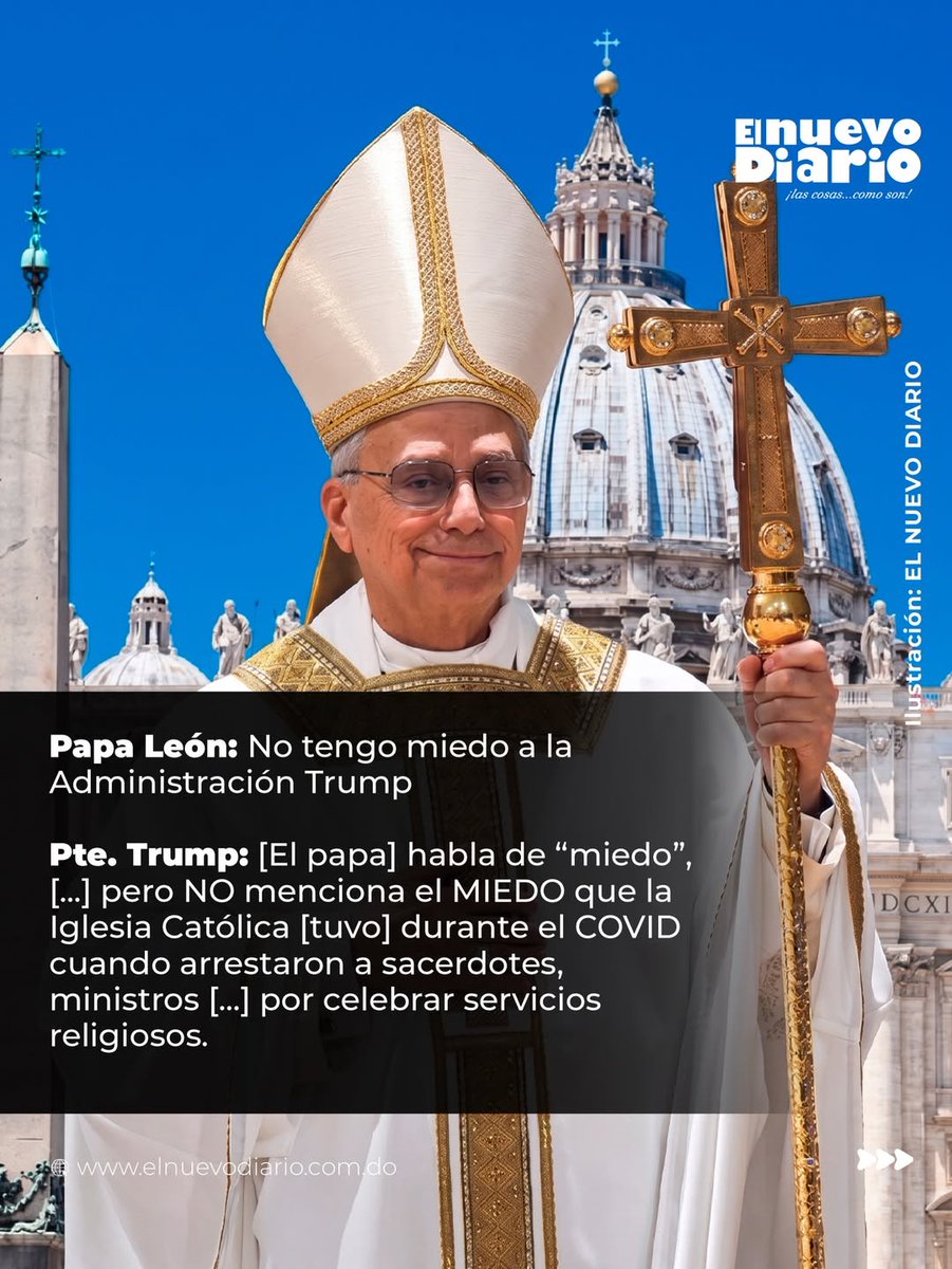 elnuevodiariord's tweet photo. ✝️🗳️ Dos figuras de enorme influencia que representan visiones muy distintas del poder, la fe y la política.
#ElNuevoDiarioRD #CosasDelMundo https://t.co/lInZhSoBxX
