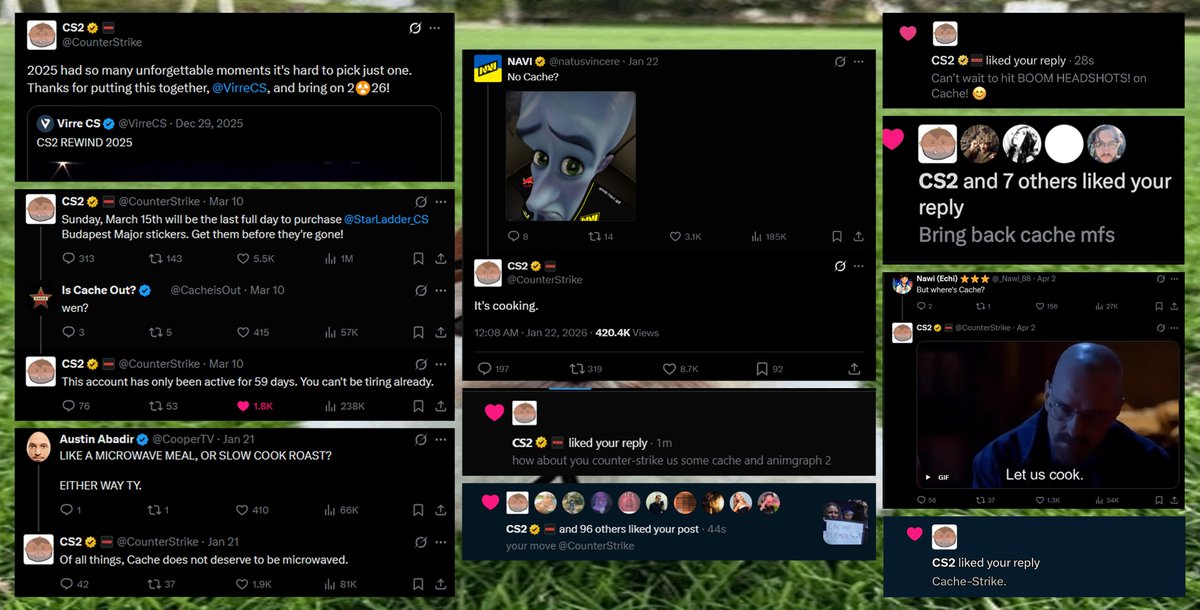 aquaismissing's tweet image. In the last 4 months, the Counter-Strike account has mentioned/interacted with more than 10 posts about de_cache.

CACHE WAITING ROOM @ twitch.tv/aquaismissing
