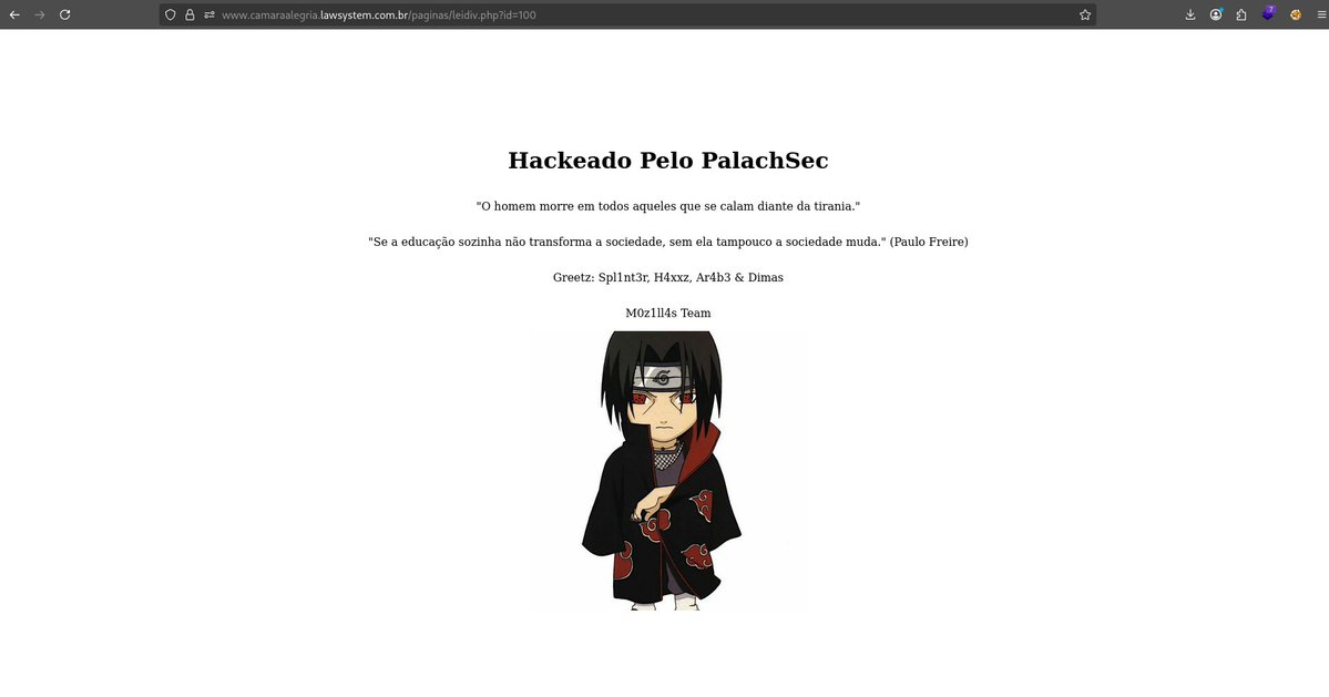 PalachSec's tweet image. Hackeado pelo PalachSec (Estou me arrependendo disto profundamente!)
#Deface