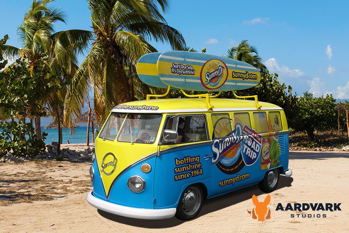 aardvarkstudio_'s tweet image. Temps are heating up ☀️ Summer’s almost here.

We turned a 1970s VW bus into a retro dream for SunnyD: surfboards, throwback vibes, and all. 

Ready to turn your brand into a summer classic!?

#Experiential #ExperientialMarketing #Sampling #VWBus #Fabrication #Mobiletour #acosta