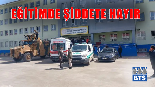 Şanlıurfa’nın Siverek İlçesinde eğitim emekçilerine ve öğrencilerine Saldırıyı Kınıyoruz!
OKULDA ŞİDDETE HAYIR!

Şanlıurfa’nın Siverek ilçesi Ahmet Koyuncu Mesleki ve Teknik Anadolu Lisesi’nde bugün silahlı saldırı sonucu 17 kişinin yaralandığı olay bizleri derinden üzmüştür.