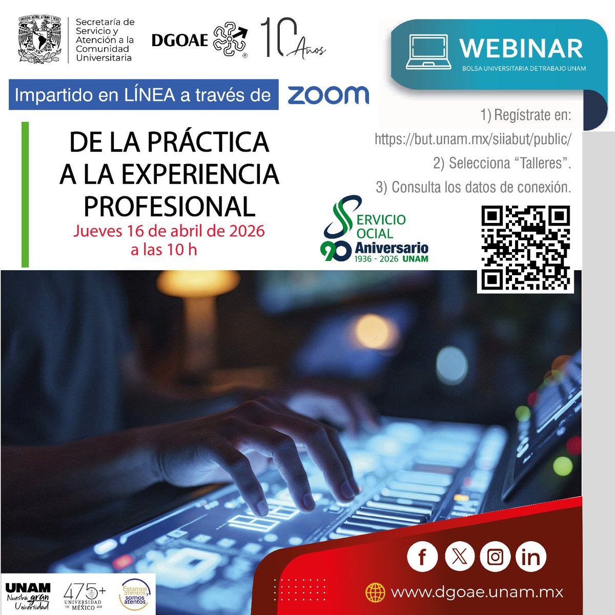 ButDGOAE's tweet photo. 💡Participa en el próximo taller, donde te guiaremos en el proceso de transformar tus prácticas profesionales en una experiencia laboral significativa.

Regístrate en: https://t.co/Y1r5SgkbxK

 Agenda de actividades: https://t.co/BZnw0ey860

#ComunidadUNAM  #TalentoUNAM #BUTUNAM https://t.co/rBfQgSj6ky