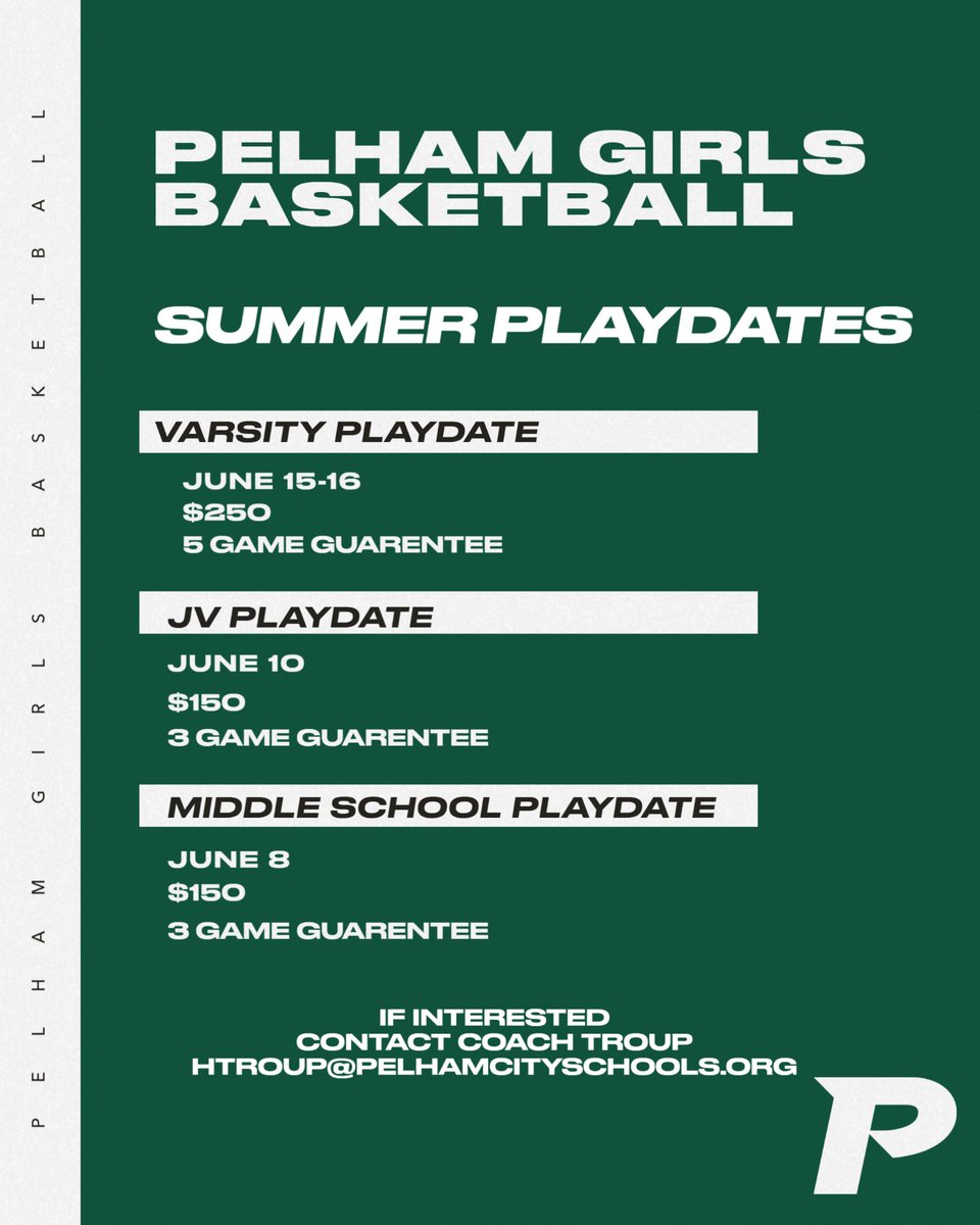 ThePelhamWayWBB's tweet photo. Coaches - 
Join us at Pelham this summer - we will be hosting great talent from all over the state! 

Only a few spots left for varsity - still looking to fill JV / Middle School https://t.co/fpaif4qwgK