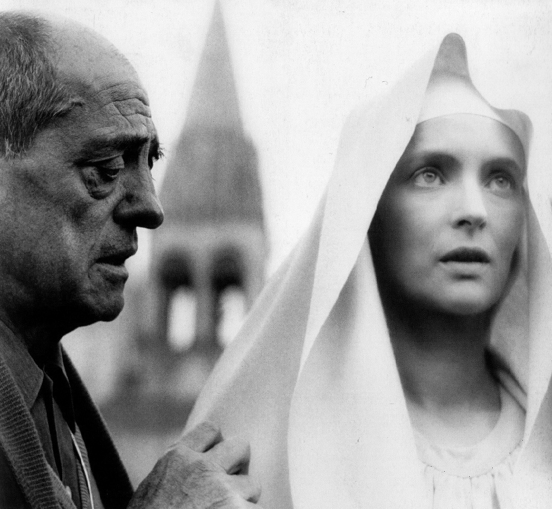 Luis Buñuel and Edith Scob on the set of The Milky Way (La Voie lactée, 1969)