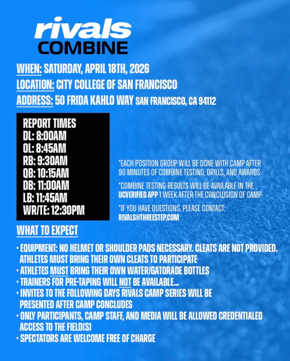 AidenTaylor730's tweet photo. Can’t wait to compete at The rivals camp this Saturday 💪🏾

Aiden Taylor 
Class of 2030
RB

@RashaadSamples 

@coachseider

@CoachTonyAlford

@FrankWilson28

@KevinSmithRB

@CoachC_Foster

@AnthonyJonesFB

@CoachC_Foster

@Locklyn33

@RivalsHS 
@Rivals https://t.co/U1FiipwGft