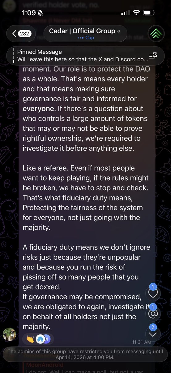 <a href="/RealShawnte/">Shawnte V. Thompson</a> newest title under @CedaDAO is a “Fiduciary”

Of course she doesn’t even know what that means but she’s talking like she does.

The consequences of claiming your are a fiduciary or acting like you are one when your not, is quite serious. 

Keep digging Shawnte!