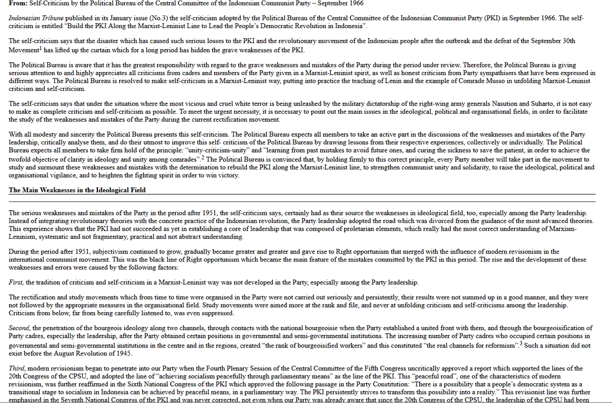 Here, here are the failures the PKI themselves wrote. Do you disagree with them that their "peaceful road" to socialism was revisionist?