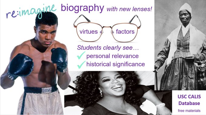USC_CALIS's tweet image. People are interesting! #Biographies of people who “make history” should be super interesting! Here’s a great lesson with student examples: 
uscdornsife.usc.edu/dept/calis/Sel… 
#sschat #engchat #engsschat #hsgovchat #historyteacher #socialstudies #sschatreads