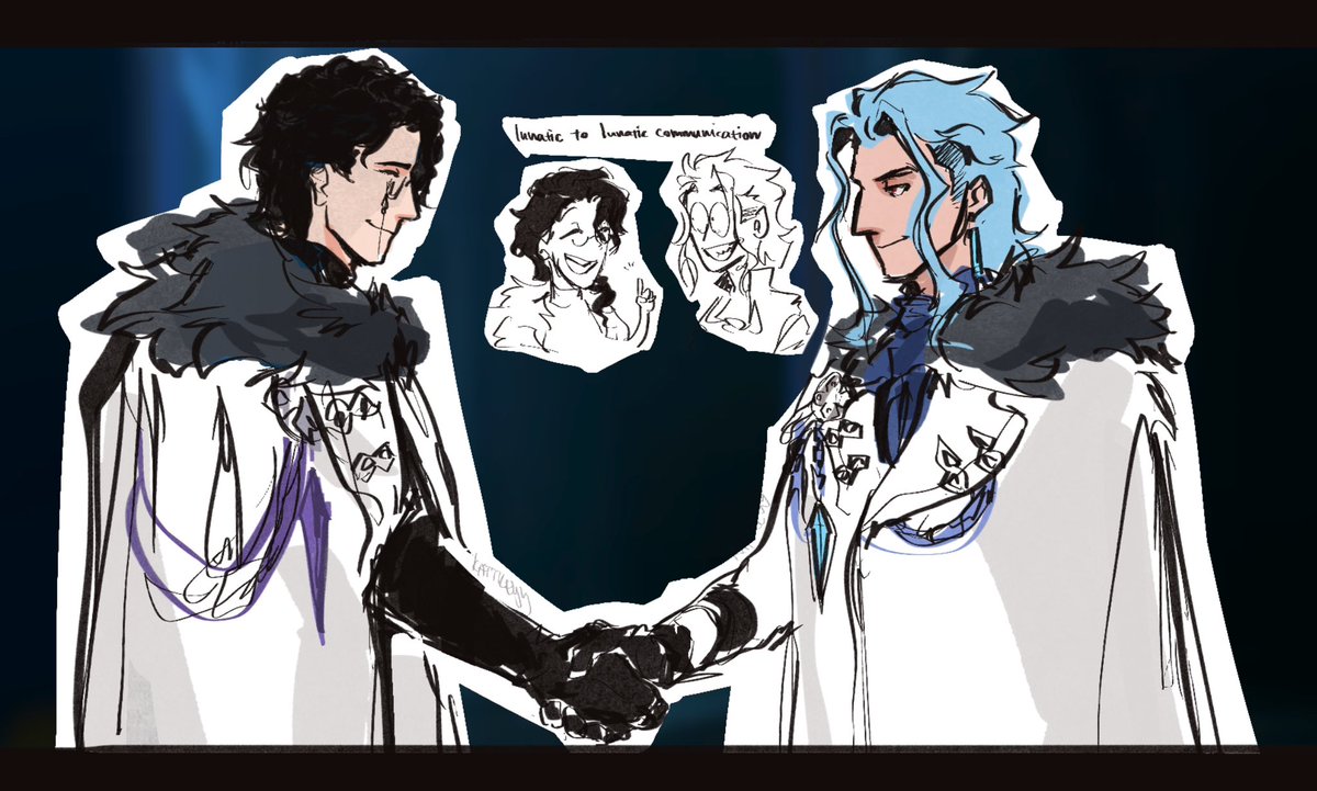 kattkeyy's tweet photo. dottore and pantalone i quickly drew because i simply HAD to draw them.... long time no see https://t.co/YjdjifSEsv