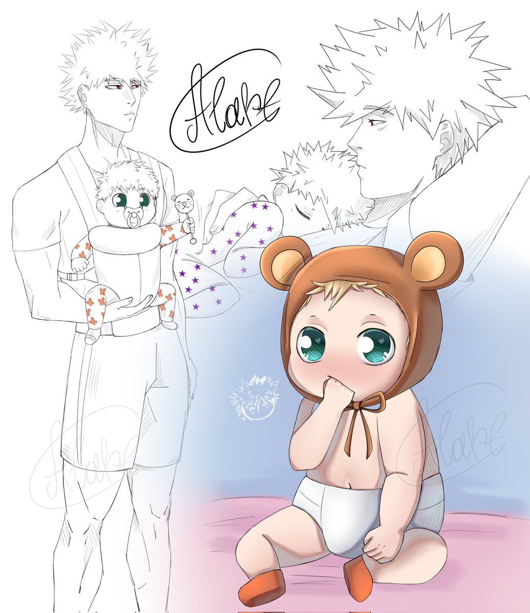 alart1716's tweet photo. Bakugo and his cute baby🥰
He will be a wonderful father and husband🥺
#BokuNoHeroAcademia #MHA #BHNA #BakugouKatsuki #KatsukiBakugou #AU #OC #bkdk #art #sketch #digitalarts https://t.co/J4IDtaTkgv