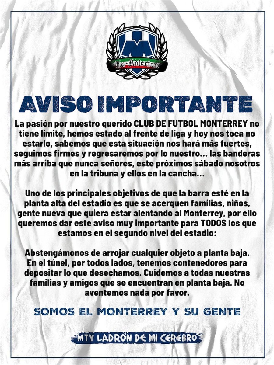 LAADICCIONCFM's tweet photo. AVISO IMPORTANTE

 Monterrey y su gente https://t.co/yqlovhebO4