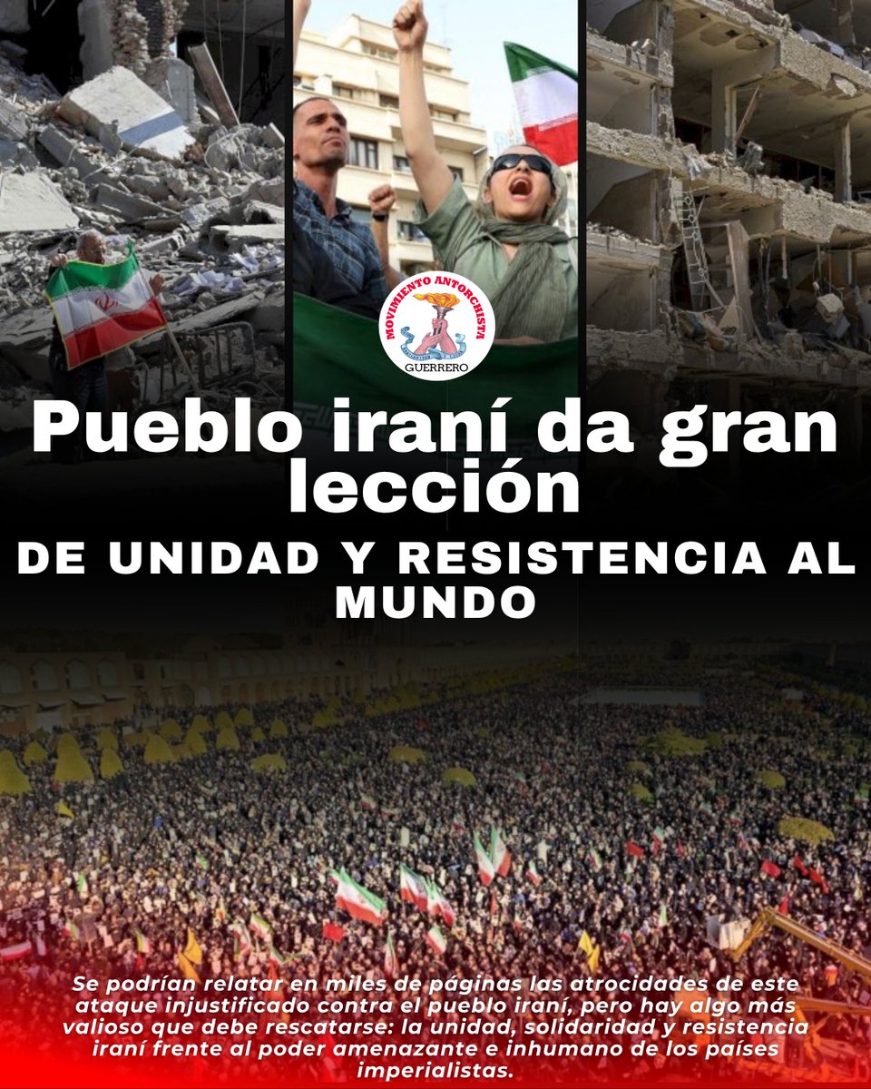Que lo que ocurre en Irán no nos sea ajeno y que su resistencia nos lleve a reflexionar sobre la tarea urgente del pueblo mexicano en estos tiempos de conflictos globales y de una multipolaridad emergente, para hacer contrapeso al poder del imperialismo.

facebook.com/share/p/1HtHqZ…