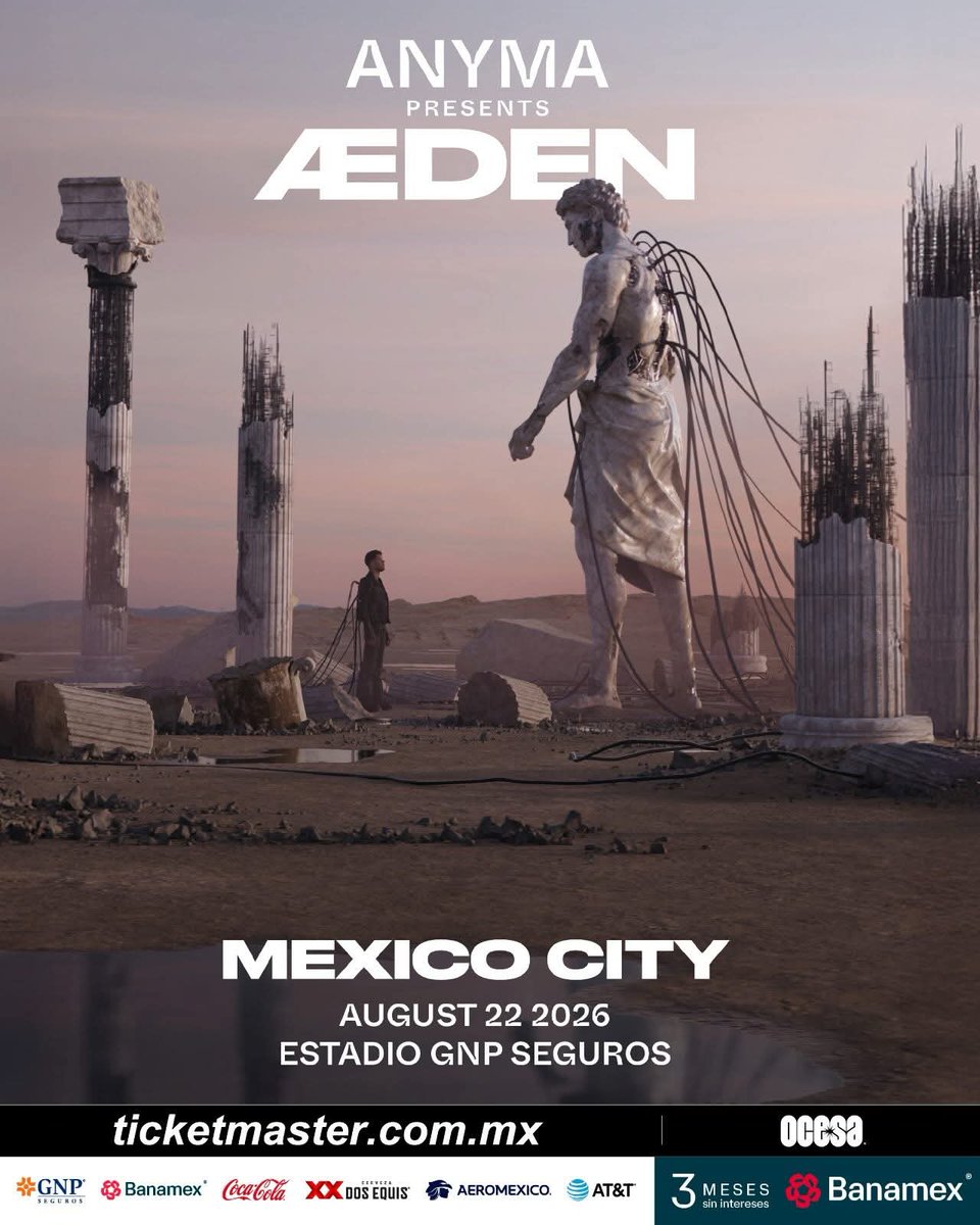 Indiecosoficial's tweet image. El dj y productor @anyma_eva presentará ÆDEN en la Ciudad de México el 22 de agosto en el Estadio GNP.

#anyma #aeden #techno #electronic #musica