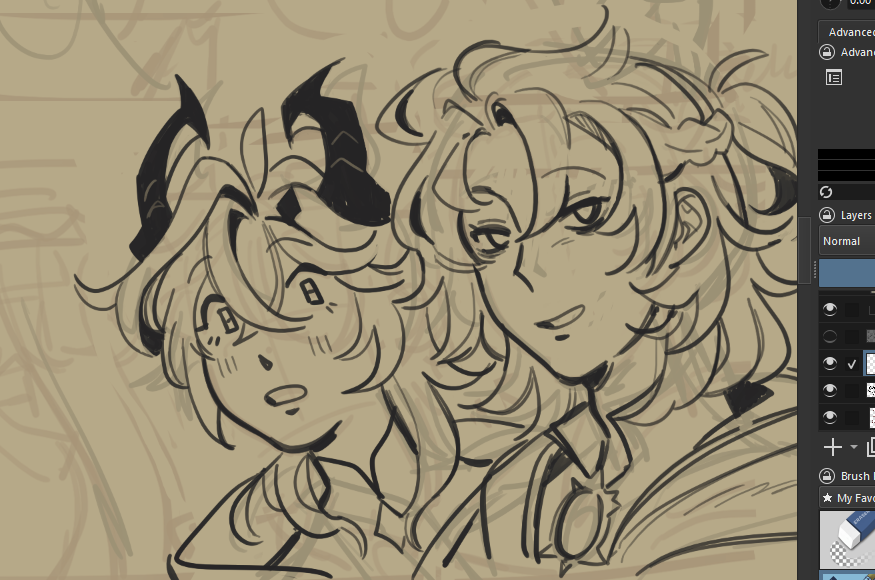 mitsieon_'s tweet image. wip / bro this was supposed a stupid thing. why are krita's brushes so good