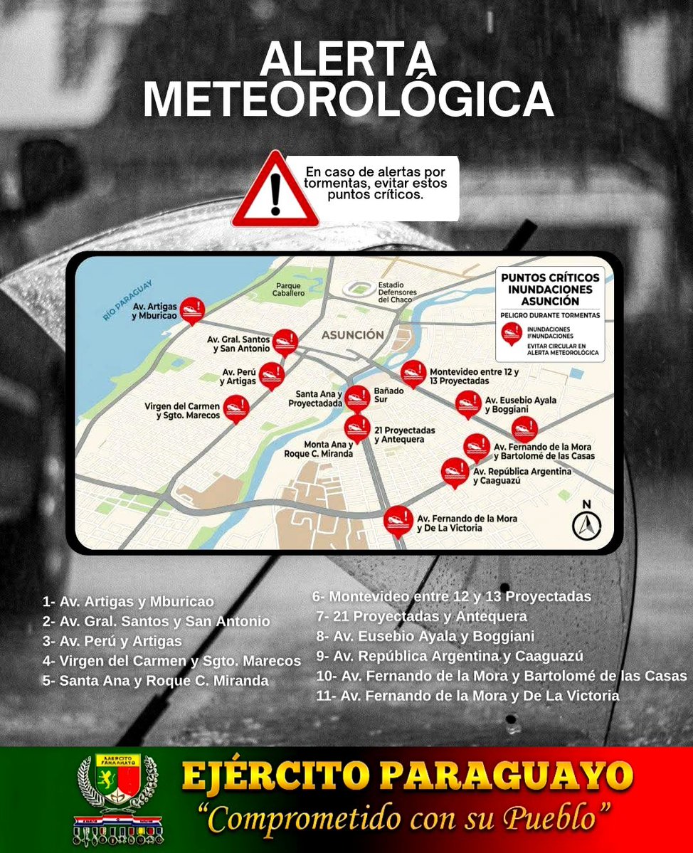 🇵🇾ALERTA DE TIEMPO

#EjércitoParaguayo
#ComprometidoConSuPueblo