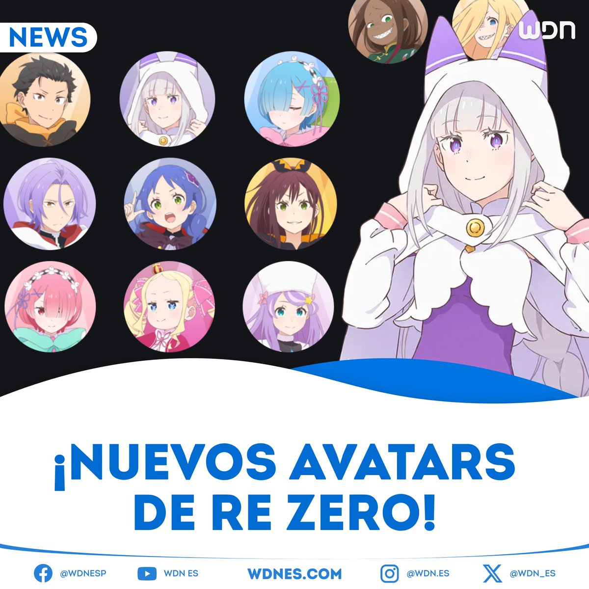 WDN_Topic's tweet image. 📺 | Anime
Ahora puedes disfrutar de estos avatars de la cuarta temporada de Re:ZERO -Starting Life in Another World en Crunchyroll. La serie se encuentra en la plataforma tanto con doblaje latino como de forma subtitulada. #Anime #Crunchyroll #リゼロ #rezero