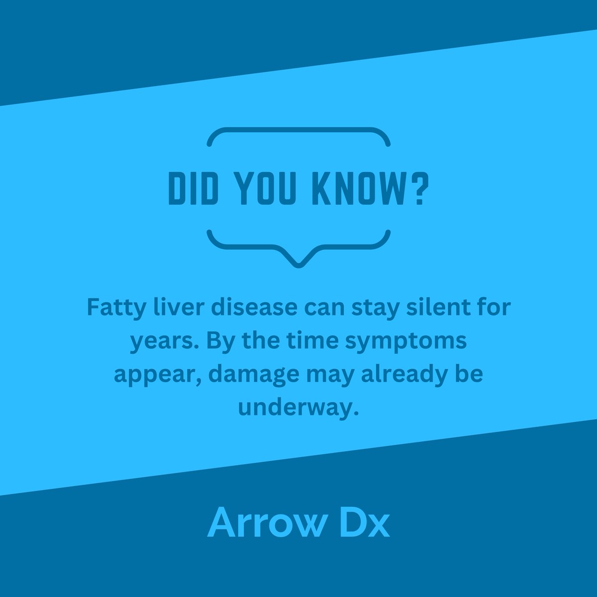 ArrowDxInc's tweet photo. Unveiling the Silent Threat: Fatty Liver Disease silently harms, often without symptoms. Early detection can change outcomes. Arrow Dx is on a mission to catch it early.

#FattyLiverAwareness #EarlyDetection https://t.co/jjF9XhEZJt