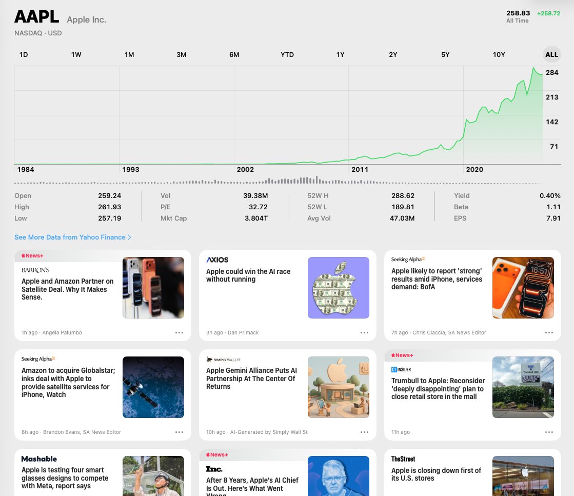 Apple, can you update your stock app? more chart less garbage news please...