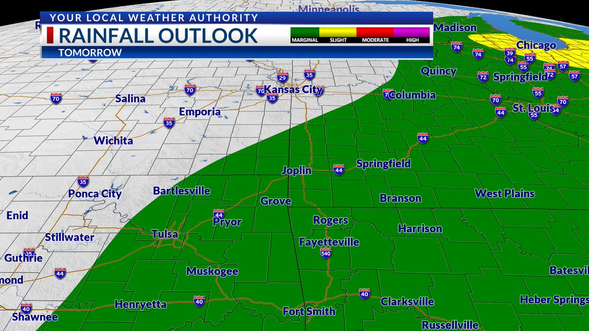 Another round of strong to severe storms will be possible tomorrow afternoon and evening as storms develop off of an approaching cold front. Wind and hail appear to be the primary threats with these storms, but tornadoes will also be possible.