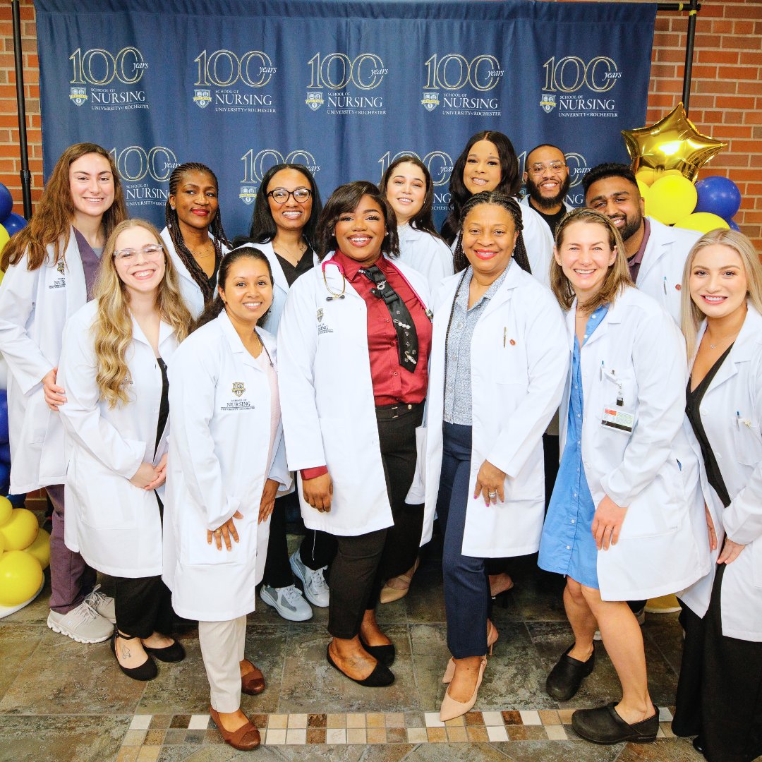 URochester_SON's tweet image. A milestone moment for our NP students. ✨🥼 Today, we celebrated 80 future nurse practitioners at our first White Coat Ceremony as they begin the clinical phase of their education — a step that brings new responsibilities, opportunities, and autonomy. Congratulations! 🎉🤍