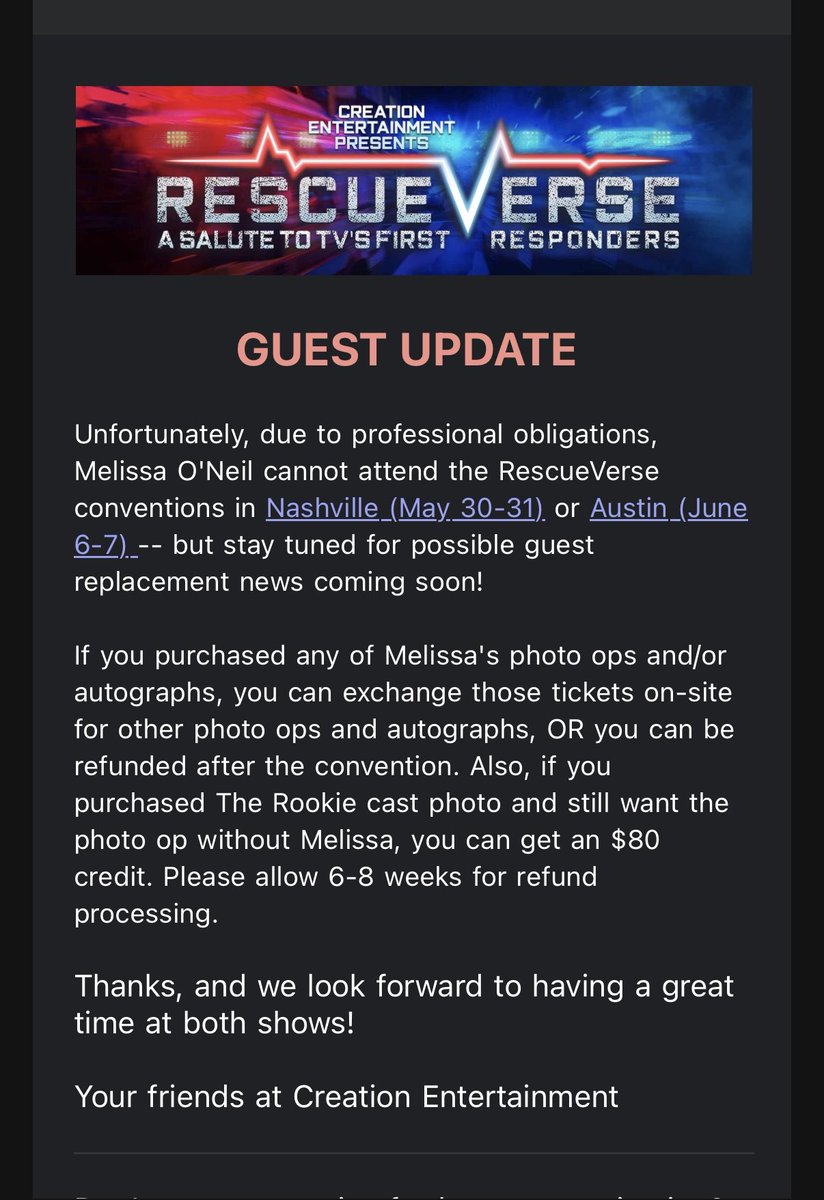 the universe doesn’t want me to meet melissa o’neil and i am so sad about it