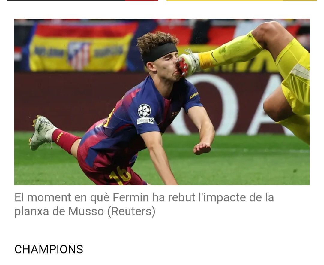 arrier15's tweet photo. #AtleticoBarça
Els madridistes de @Movistar demanant targeta per Gabi i no s'en recorden de la vermella al porter quan li trenca el nas a Fermin. https://t.co/LUvYvTwGeB