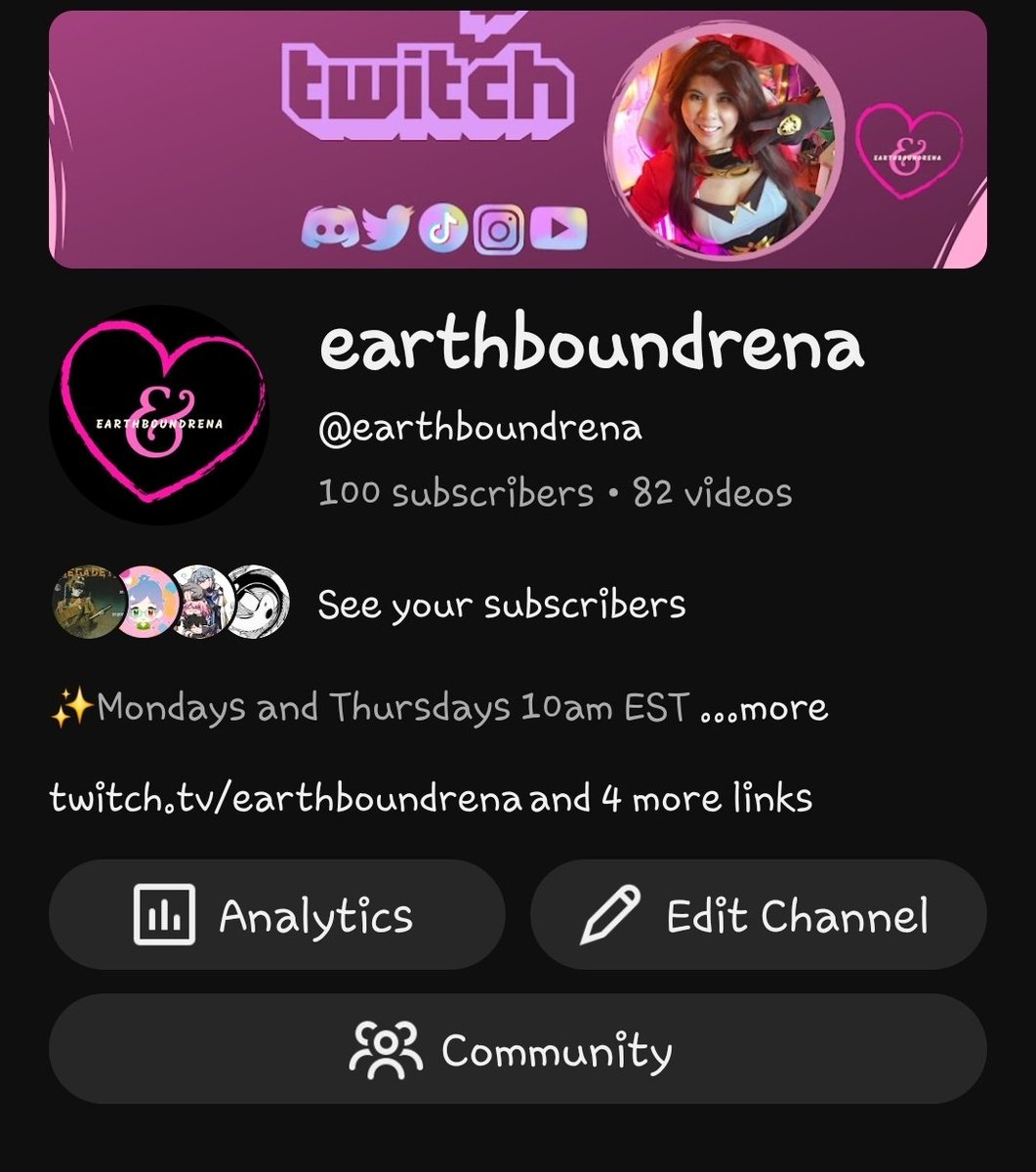 earthboundrena's tweet image. I started to finally take care consistently with my socials content in February 2026, esp YT, went from 22 subscribers to hitting 100 in about 2months!
Baby steps right? Onto 150!

Ty all who are supporting in anyway u can I appreciate y'all so much!
#YouTubeGrowth