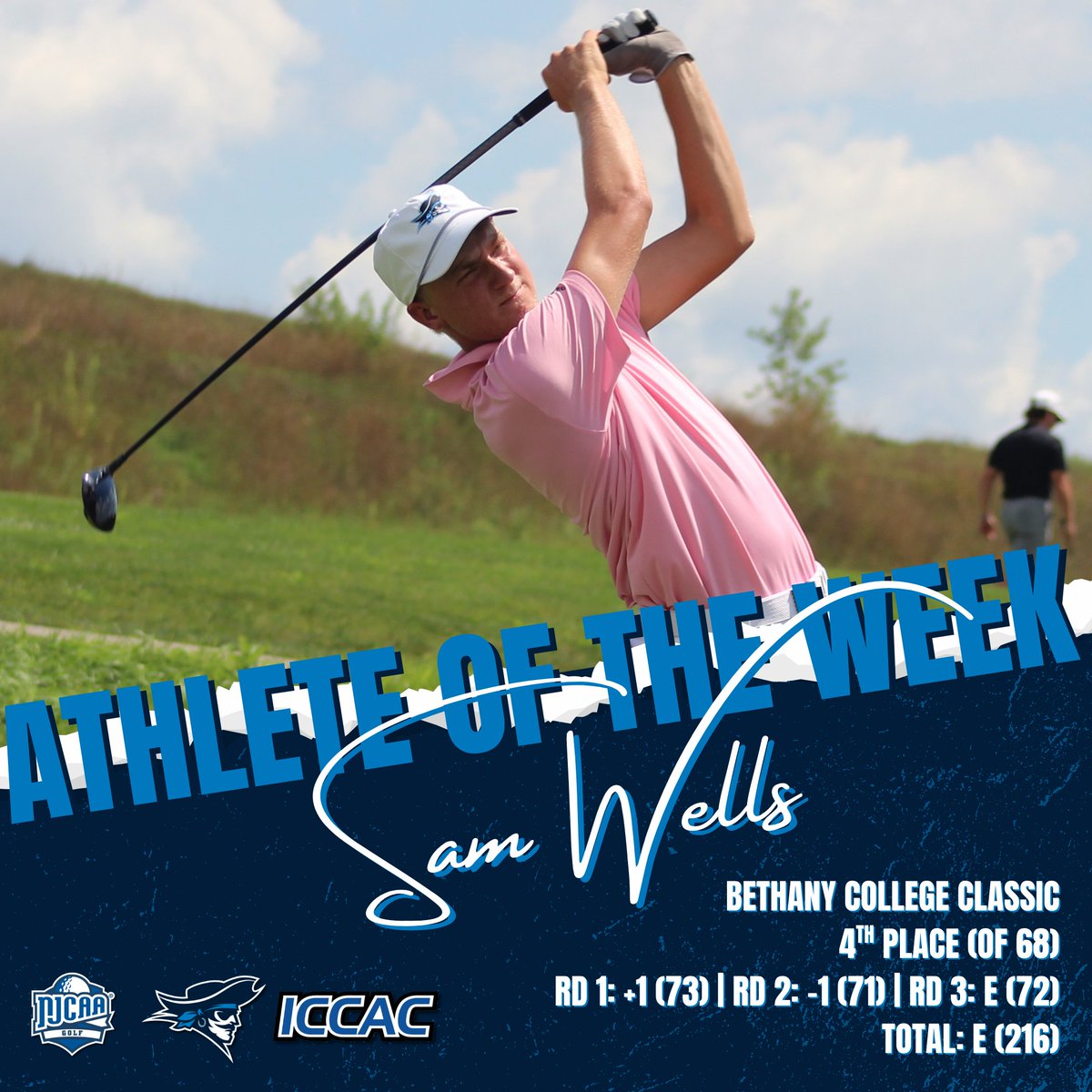 ICCACSports's tweet photo. ATHLETE OF THE WEEK
🗓️ APRIL 6-12
MEN'S GOLF 🏌️‍♂️

Sam Wells (@ReiverGolf)
Peyton Walker (@IowaCentralGolf)

🔗https://t.co/fAdRPXjivJ
#NJCAAGolf ⛳️ https://t.co/RaotDAwL56