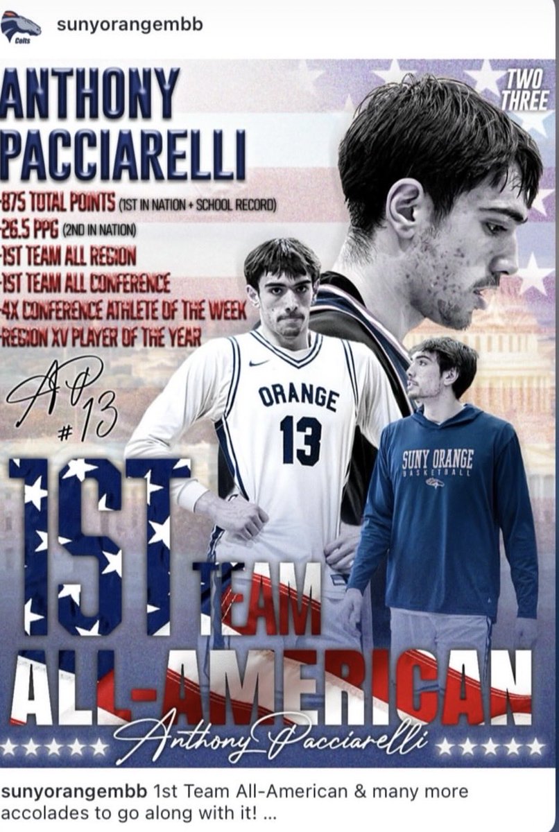 SUNYOrangeMBB's tweet photo. Exceptional player and person - well deserved!@Anthony33859382 
@JUCOadvocate 
@GoJaspers https://t.co/bRTO8WcdNi