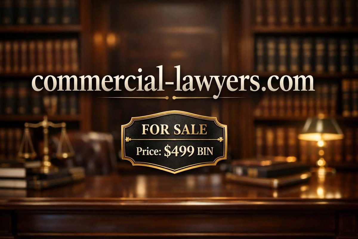 ichwagift24's tweet image. Commercial-Lawyers.com is for sale only 499 $ BIN 
#DigitalAsset #DomainName #BusinessNaming #LegalTech #Branding #Afternic