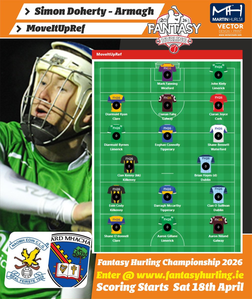 Simy_Doc1's tweet photo. It’s that time of year again, the @FantasyHurling Championship campaign is about to begin! Always a brilliant fundraiser for @DGNHurlingclub. Fresh from his coaching exploits with @ManUtd I’ve recruited Ruben Amorim as the Maor Foirne for the summer. The tactics = all out attack! https://t.co/Kd0XDNx3OB