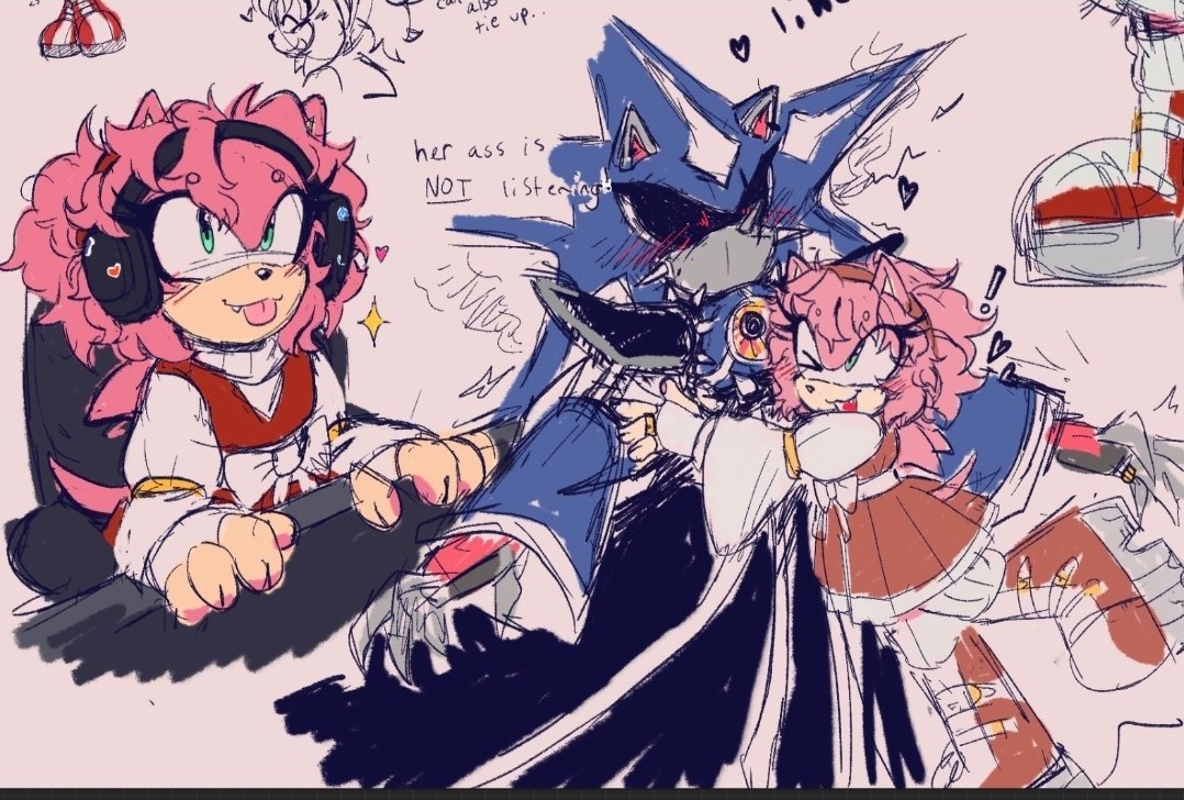 ferivanx's tweet photo. Heres me and my gf's kinsonas.., I think theyre silly #metamy #metalsonic #amyrose #sonicthedhedgehog https://t.co/LWMgNNTEWE