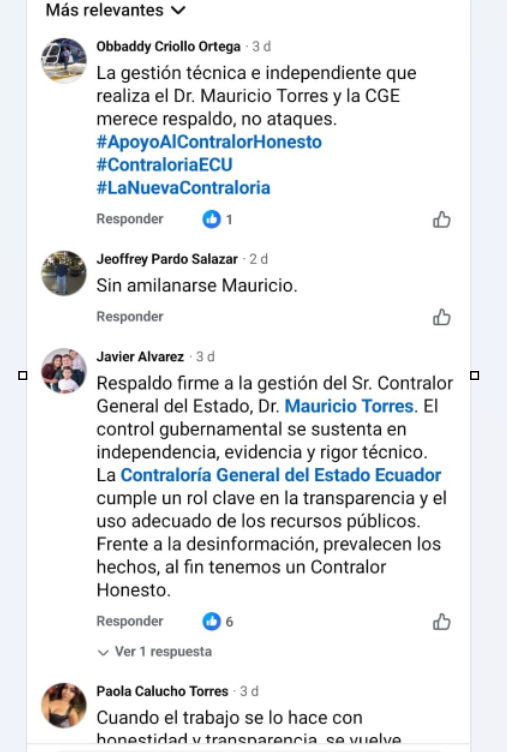 mejoresdiasEC's tweet photo. Entiendo que viven bajo amenazas y muchísima presión. Conozco a varios funcionarios desvinculados de la #Contraloría General del Estado por haber hecho lo correcto y no haberse prestado a lo irregular; personas que fueron humilladas y amedrentadas antes del castigo final: la desvinculación. 

(Recién voy a sacar a la luz el #CasoOrnato de #Pujilí. Señor #Contralor, tome nota @XMauricioTorres) 

Sé que hoy, incluso, les están revisando las computadoras, emitiendo listados de las páginas por donde navegan o de la información que buscan, y los están llamando desde Talento Humano. 

Comprendo todo, todos tenemos que ganar nuestro pan de cada día, pero, ¡por amor de Dios!, preferiría morirme de hambre antes que cumplir con este tipo de órdenes patéticas. 👇

Pd. Por cierto, ¿no les parece revelador que no haya un solo ciudadano —que no dependa del Sr. #Torres y que no sea un troll (lo mismo)— defendiendo la 'gran gestión' del Contralor?
