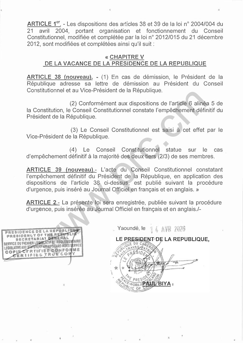 President Paul BIYA tweet media