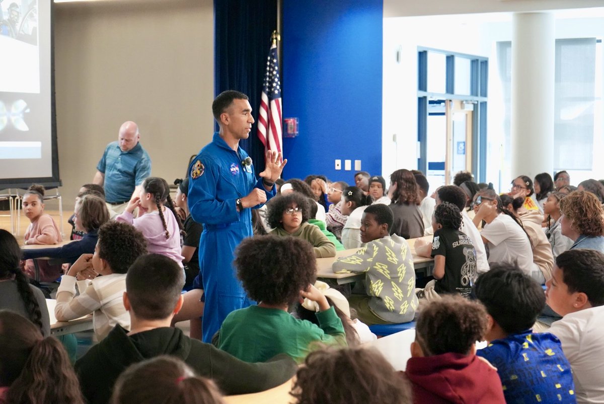 RepGabeAmo's tweet photo. It was out-of-this-world to hear @NASA Astronaut @Astro_Raja share stories from his 177 day journey through space!
 
Grateful to Raja for sharing his expertise, experience, and passion with students at Henry Winters Elementary in Pawtucket. https://t.co/fzmxx6bjeV