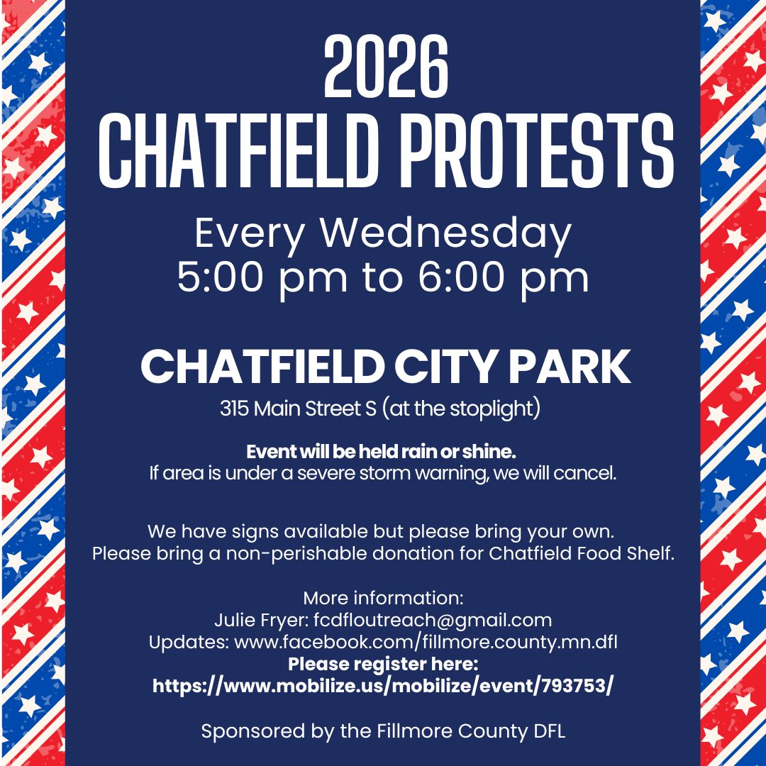 fcdfl's tweet photo. DOUBLE THE FUN TODAY (4/15) in Fillmore County!
📢5-6 pm in Chatfield: Weekly Rally at City Park
🎉6-8 pm at Fat Pat's in Spring Grove: Allie Wolf House 26B Campaign Kickoff!
🥫Both events will be gathering non-perishable donations for the food shelves in Chatfield and Mabel. https://t.co/ckVFWzXk6W