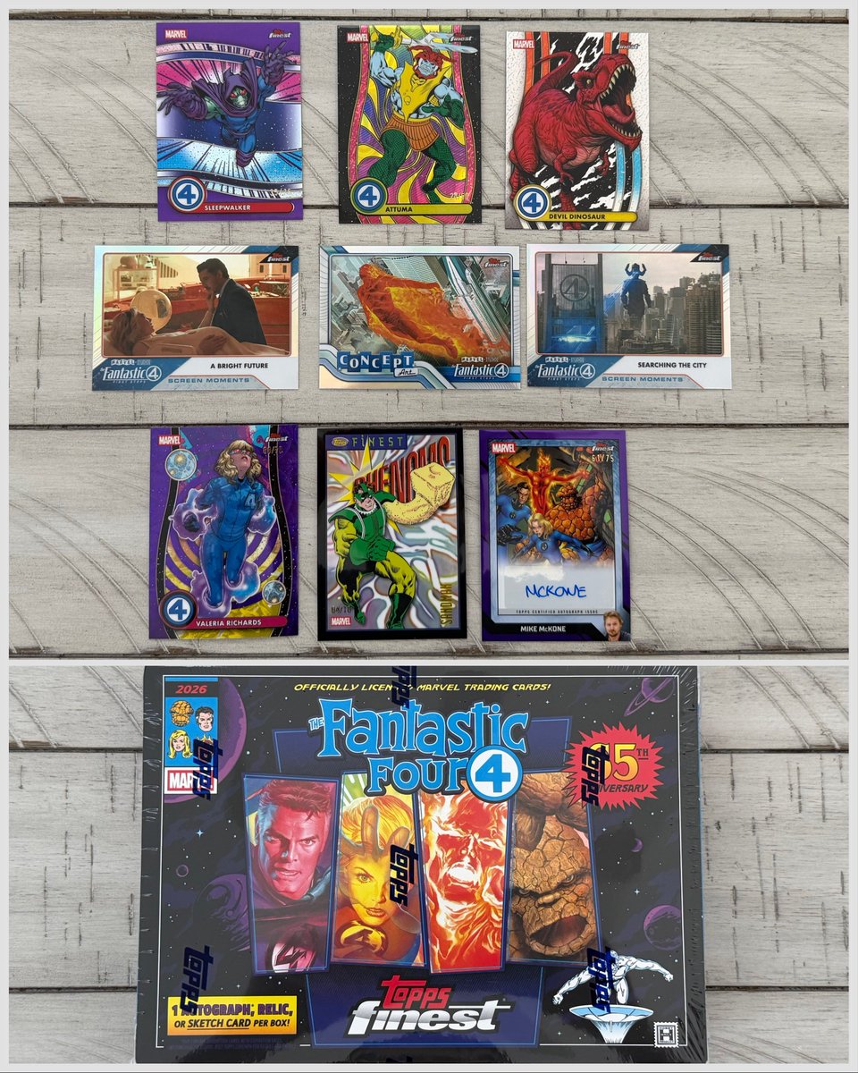 DisTrackers's tweet image. 📭📦 Got my Topps F4 box &amp;amp; here are my results!
.
#FantasticFour #Topps #TradingCards #Marvel #Collectibles