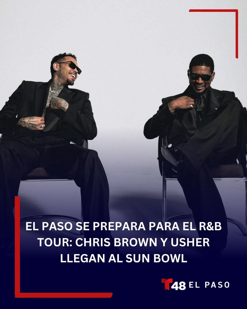 TelemundoEP's tweet photo. 🎤🎶 ¡El Paso se prepara para una noche histórica de R&amp;B! Chris Brown y Usher llegarán al Sun Bowl Stadium este otoño. Detalles aquí. 

Más aquí: https://t.co/JjHv9wgYtr

#Telemundo48EP #ElPaso #ChrisBrown #Usher #RBtour #Concierto #SunBowl #Preventa #Boletos #EventosEP https://t.co/oK6lcu8S1F