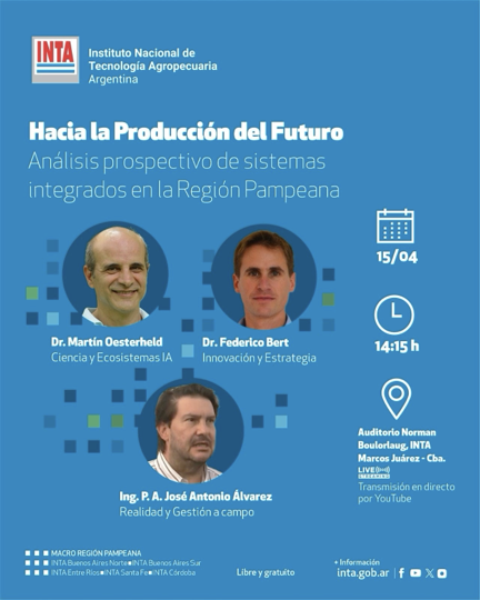 federicobert's tweet image. Mañana (14/4) tendré el gusto de participar de esta actividad de @intaargentina junto a dos referentes de la talla de @MartinOesterhel y @BumperCrop1 
Se puede seguir en vivo por:
youtube.com/@INTAMarcosJua…