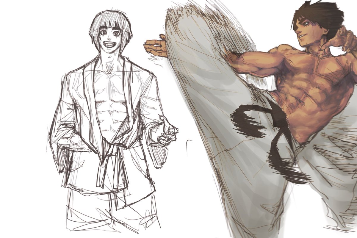 Oliver_jin_wang's tweet image. Gi Rock Lee
Quicky color, fx carried a bit, my color choice sucked you'll see in the time lapse. Lowkey the line art better but I'm getting there. Also mini comic in the works
#naruto