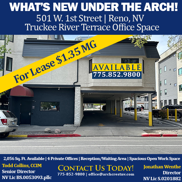 ArchCrest's tweet photo. We are excited to announce this great space is available for lease! Ideal for various professional tenants. Contact Todd or Jonathan to schedule your tour TODAY! #CRE goals!! 775-852-9800 https://t.co/nQdr8iZve4
