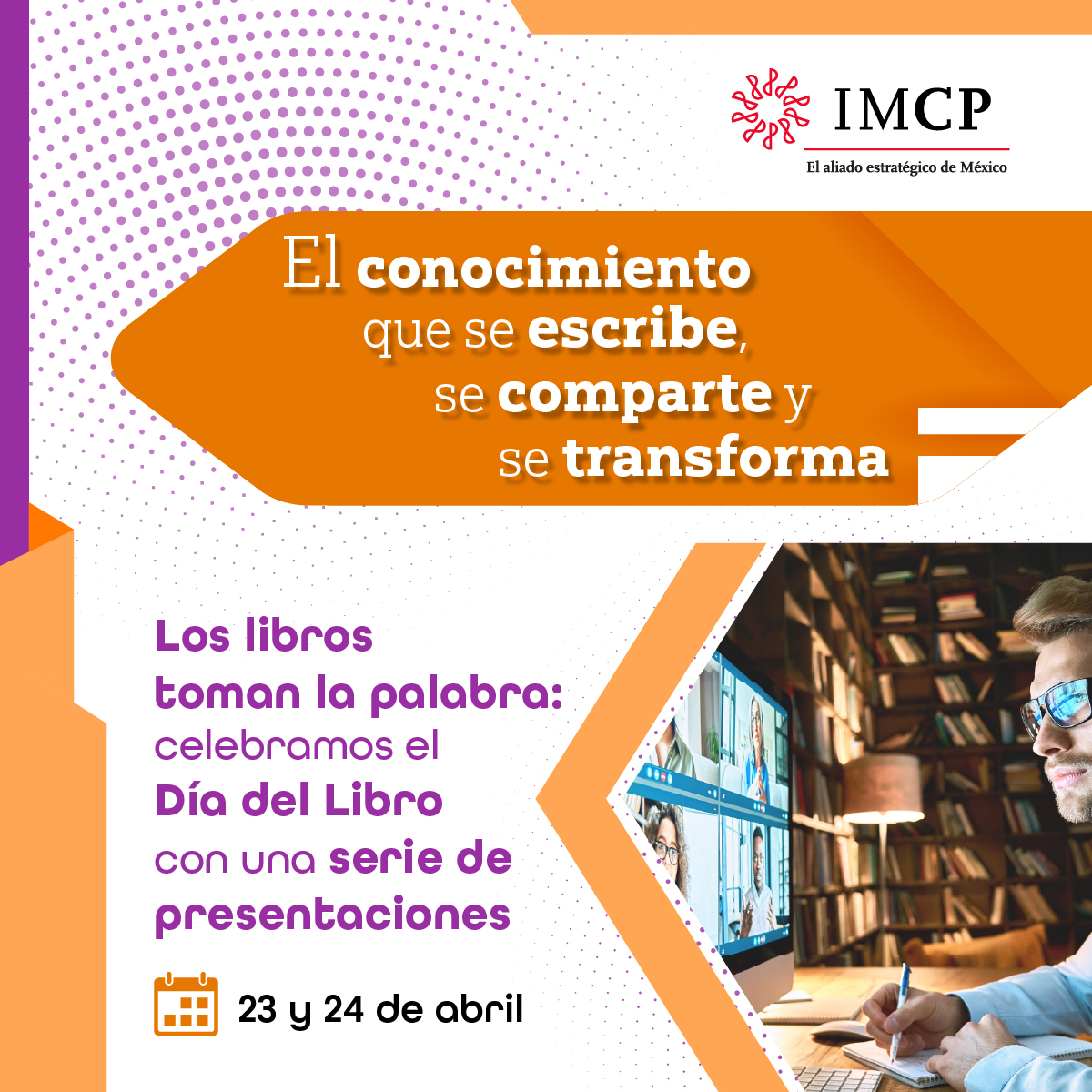 IMCP's tweet image. Una selección de #libros, múltiples voces y nuevas #lecturas por descubrir. Un espacio para el diálogo entre #autores, obras y #lectores. El 23 y 24 de abril celebramos el #DíadelLibro.