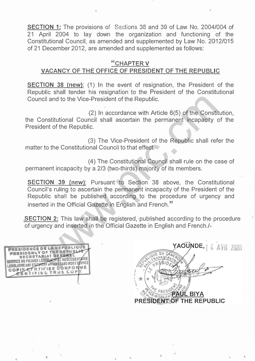 President Paul BIYA tweet media