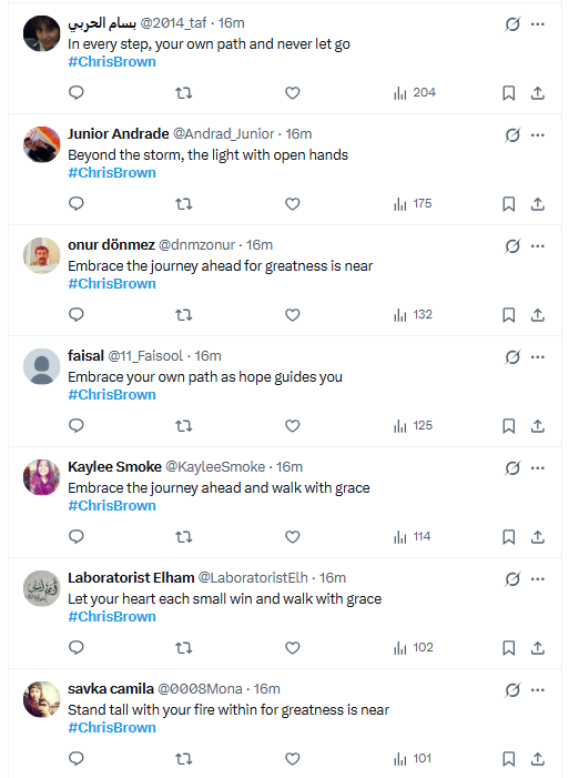 ImKeeshPotatoes's tweet photo. LOL #ChrisBrown is trending because a bunch of twitter bots are for whatever reasons spamming motivational quotes while using his name as a hashtag. https://t.co/uU2U87gwpj