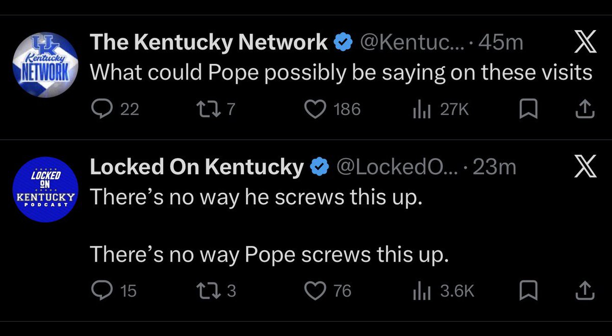 mvp30_curry's tweet photo. I truly don’t know what’s going to happen… but it is hilarious how quickly Kentucky fans freak out after taking victory laps all day yesterday 😭 #BBN #RobWright https://t.co/XYv204dZFw