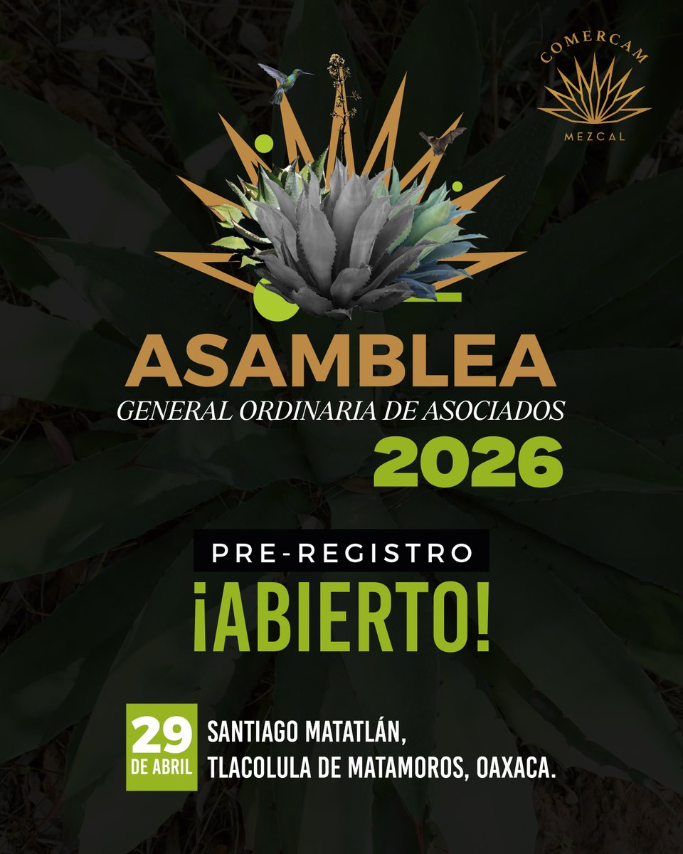 𝗣𝗥𝗘-𝗥𝗘𝗚𝗜𝗦𝗧𝗥𝗢 𝗔𝗕𝗜𝗘𝗥𝗧𝗢
 A todos nuestros asociados los invitamos a realizar su pre-registro para asistir a la Asamblea General Ordinaria 2026
 
 Ingresa a:
 comercam-dom.org.mx
 
 ¡Tu participación es importante!