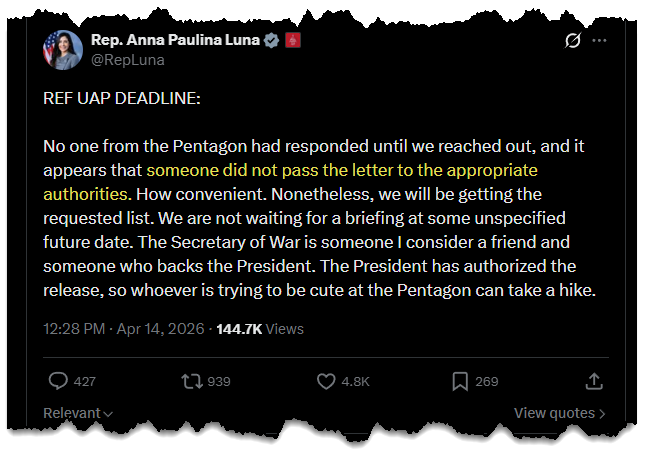 John Greenewald, Jr. tweet media