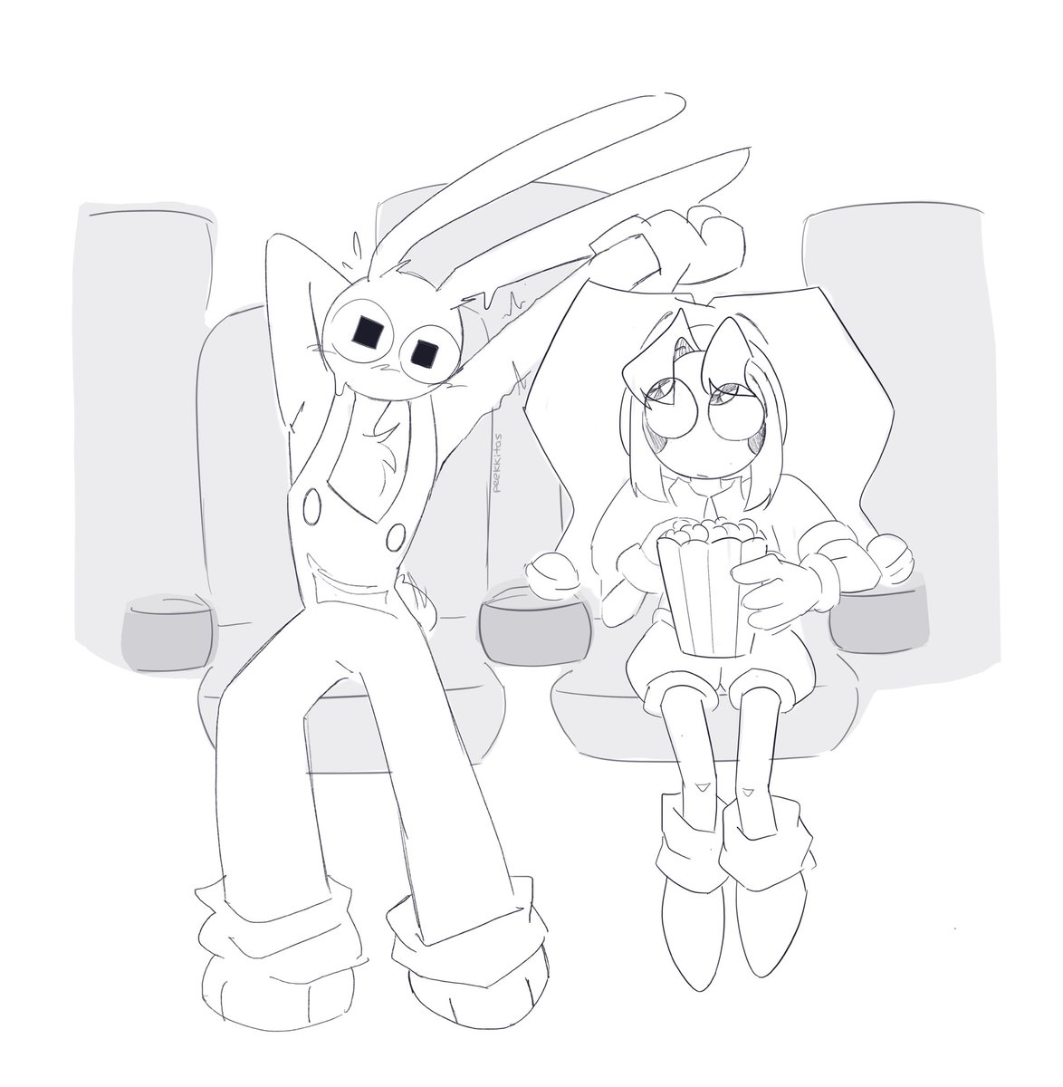 peekkitas's tweet image. And his arm never went down, the end. 
( 1/2 ) 
#funnybunny #jax #pomni #tadc