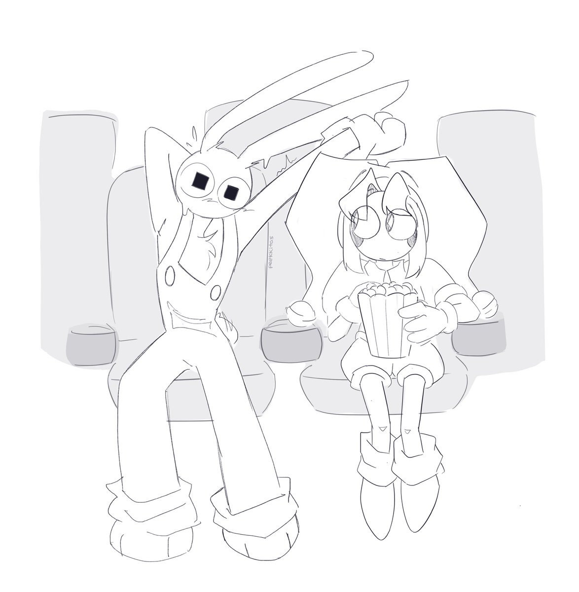 peekkitas's tweet image. And his arm never went down, the end. 
( 1/2 ) 
#funnybunny #jax #pomni #tadc