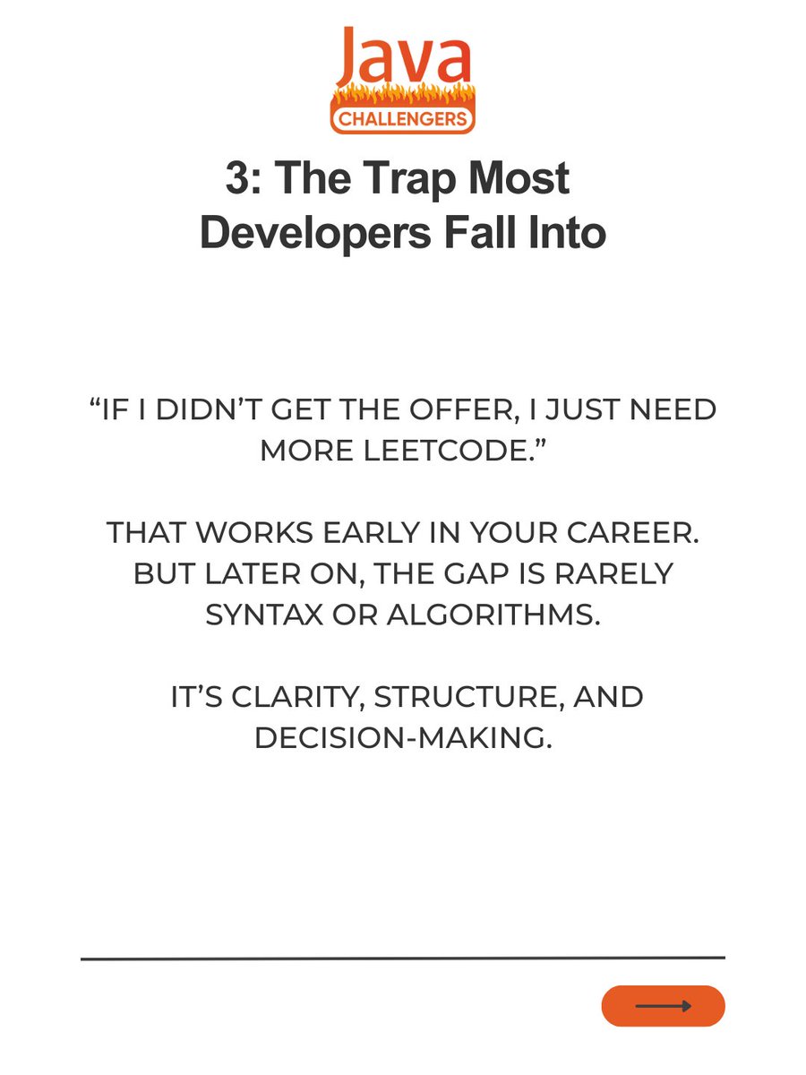 RafaDelNero's tweet image. Being a good #Java developer is not the same as being a strong interview candidate.

If you’re stuck between interviews and offers, you don’t need more grinding. You need clarity.

Book a Career Diagnosis Session here: bit.ly/4j5lLfb?utm_so…